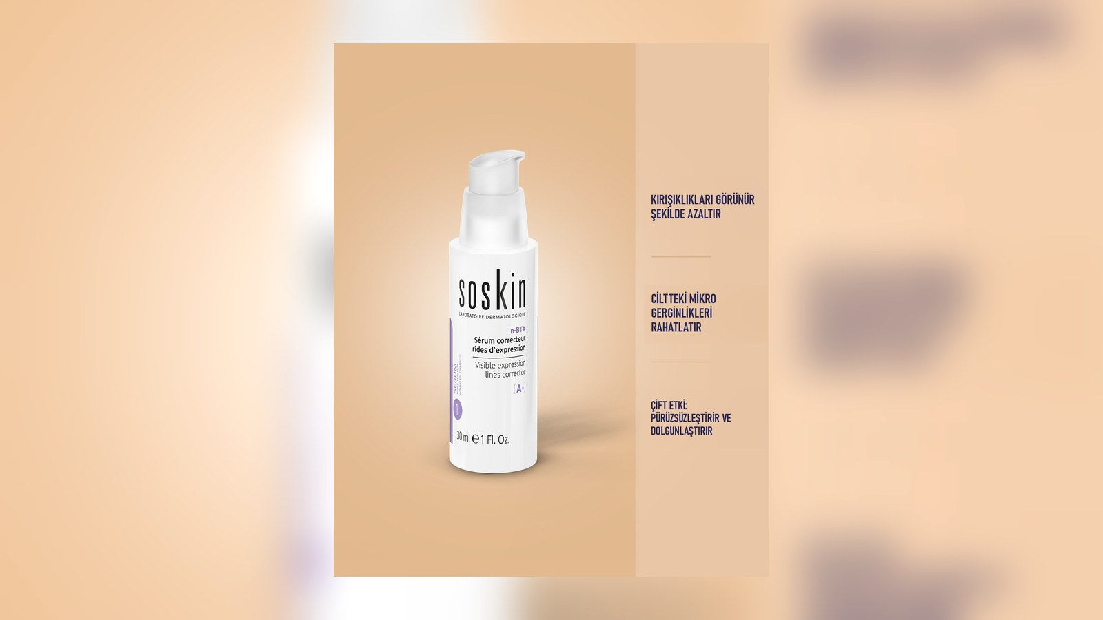 SOSKIN n-BTX Mimik Çizgisi Karşıtı Serum — ilk kırışıklıklar için bakım