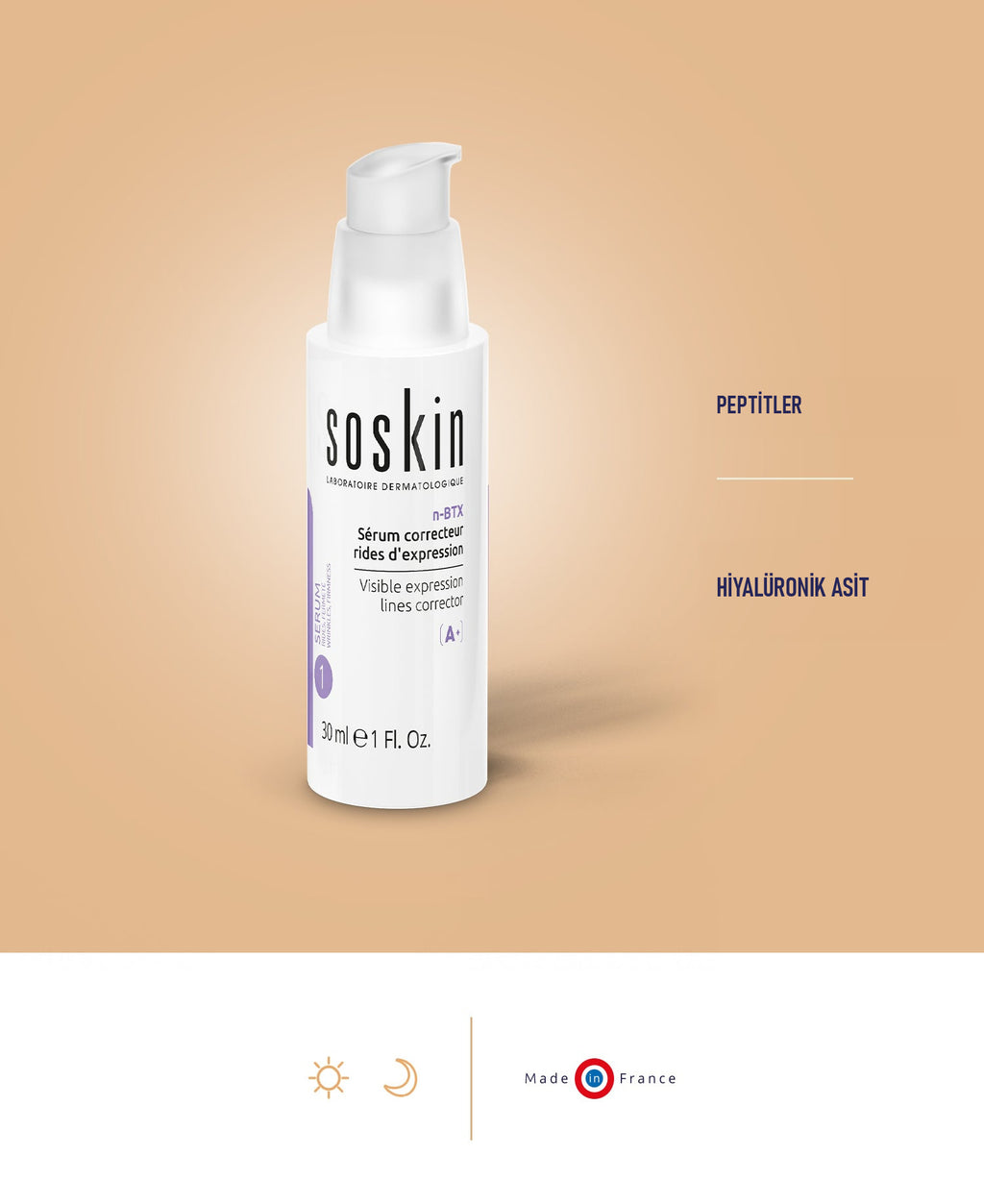 SOSKIN n-BTX Mimik Çizgisi Karşıtı Serum 30 ml ürün özellikleri