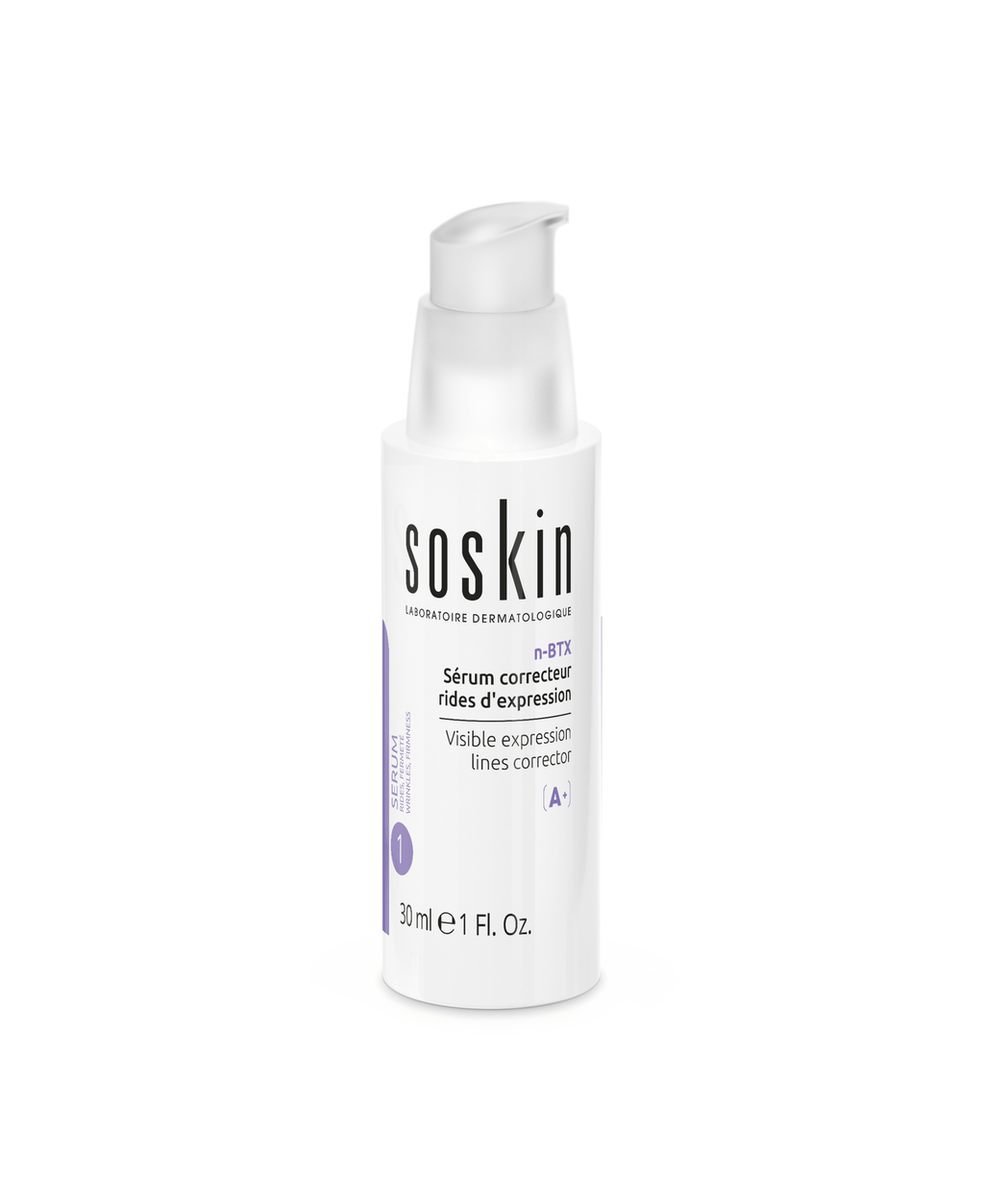 SOSKIN n-BTX Mimik Çizgisi Karşıtı Serum 30 ml ürün ambalajı