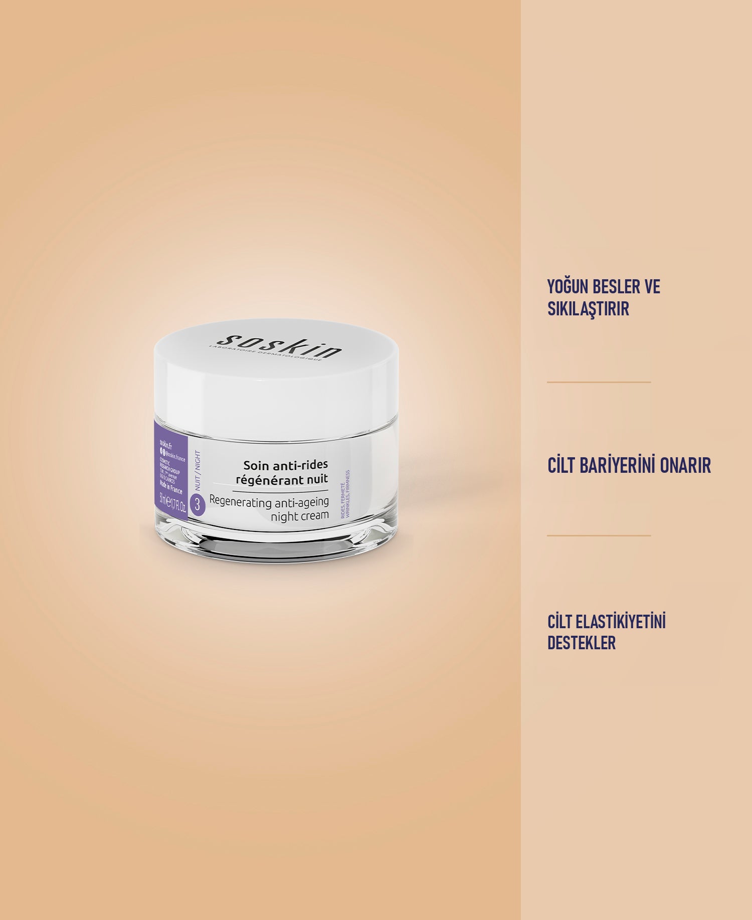 SOSKIN Yaşlanma Karşıtı Yenileyici Gece Kremi 50 ml
