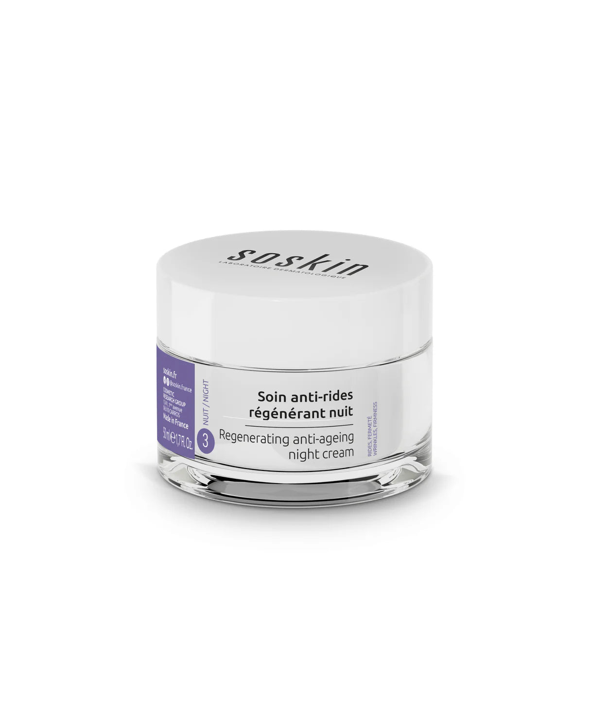 SOSKIN Yaşlanma Karşıtı Yenileyici Gece Kremi 50 ml ürün ambalajı