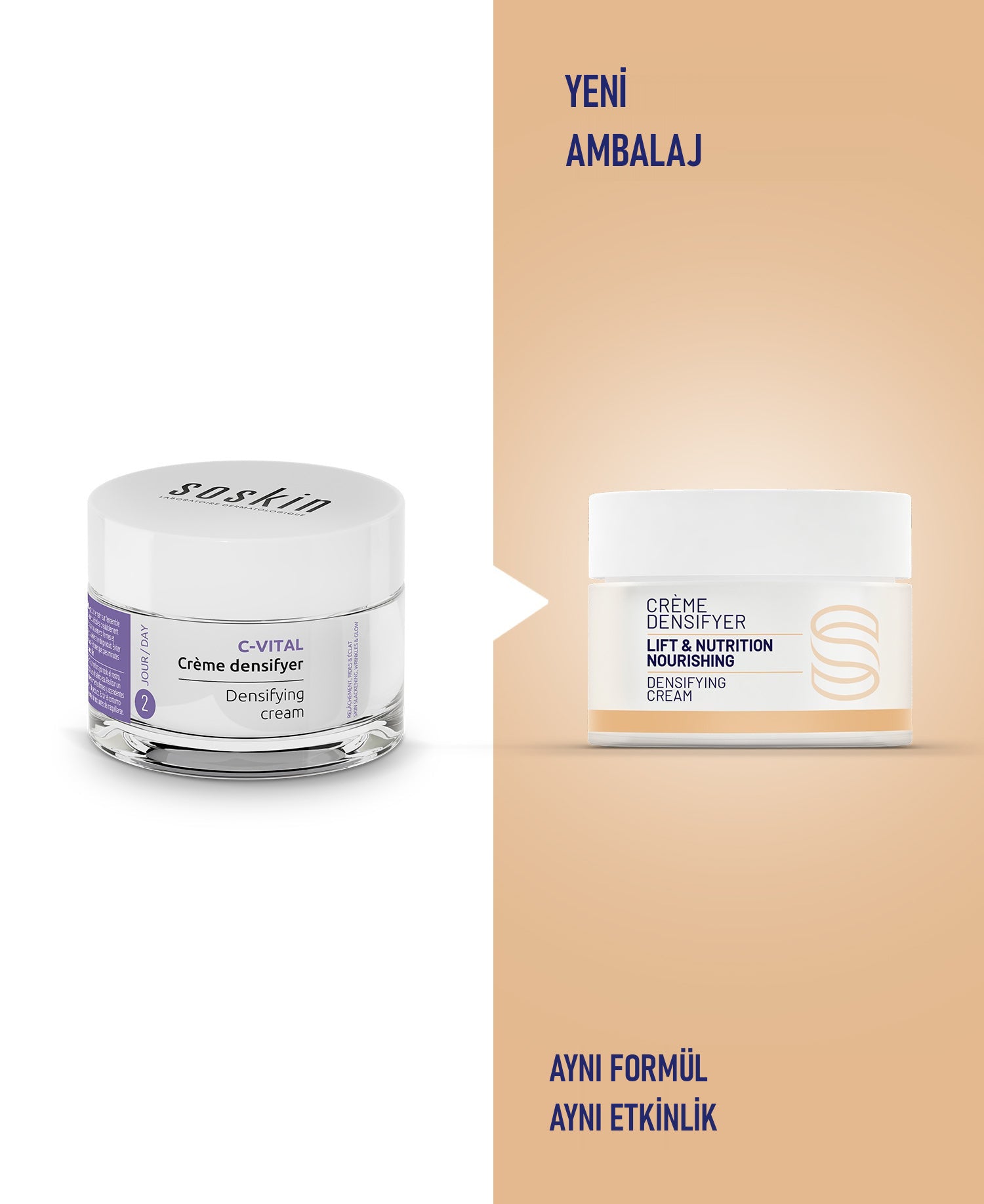 SOSKIN C-Vital Sıkılaştırıcı Onarıcı Krem 50 ml kullanım ve doku görünümü