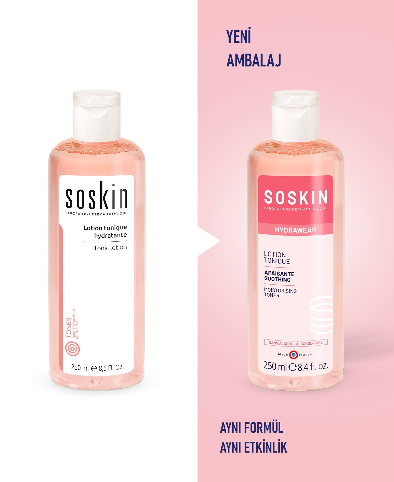 SOSKIN Hydrawear Nemlendirici Tonik Losyon 250 ml ürün ambalajı