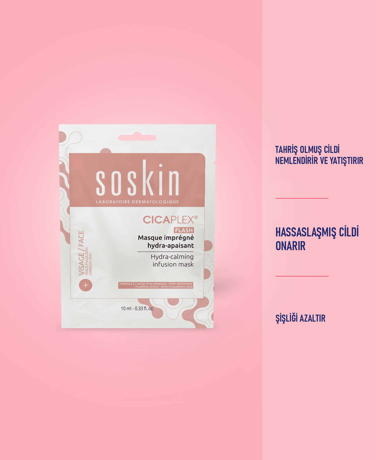 SOSKIN Cicaplex Nemlendirici Yatıştırıcı Kağıt Maske ürün özellikleri