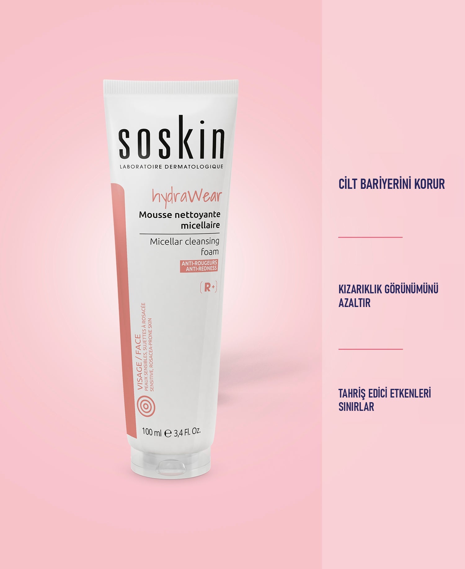 SOSKIN Hydrawear Misel Yıkama Köpüğü 100 ml ürün özellikleri