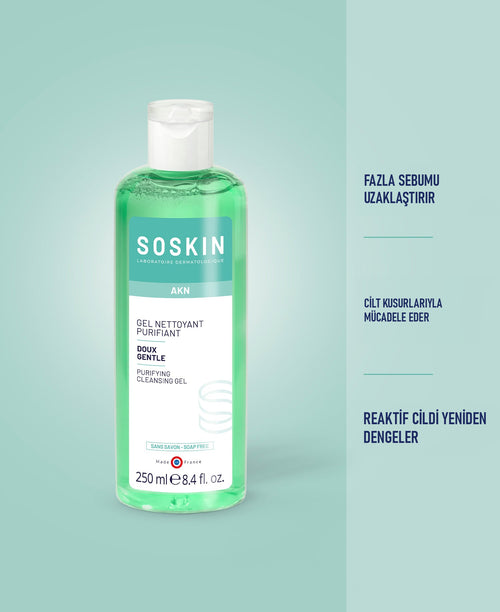 SOSKIN Arındırıcı Temizleme Jeli 250 ml ve ürün faydaları