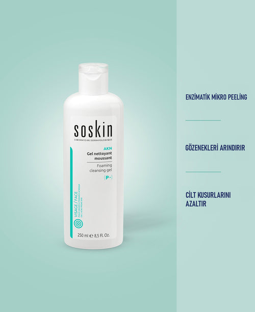 SOSKIN AKN Yağlı ve Akneli Ciltler için Jel Bazlı Yıkama Köpüğü 250 ml ürün özellikleri