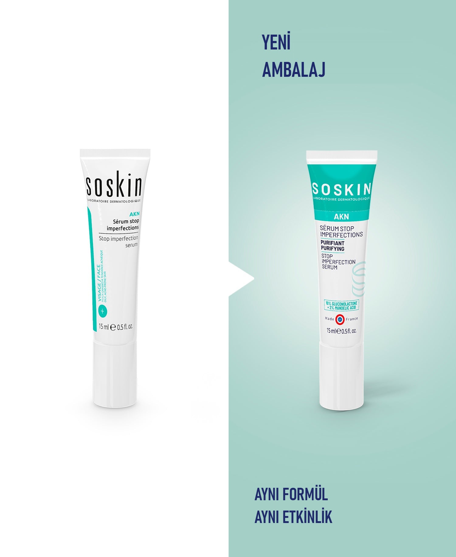 SOSKIN AKN Kusur Giderici Serum 15 ml aktif içerikleri