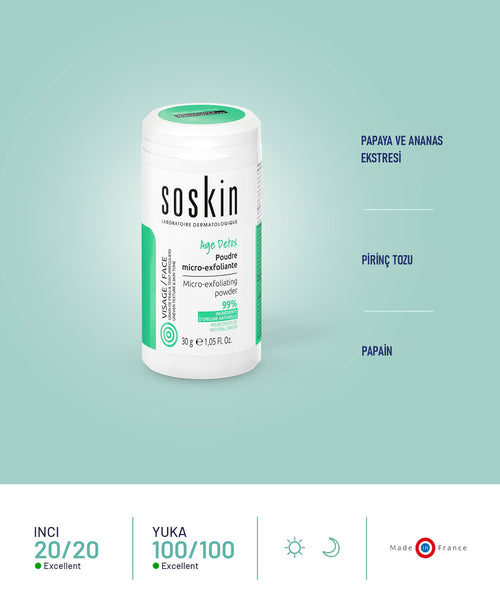 SOSKIN Age Detox Mikro Peeling Tozu 30 g ürün özellikleri