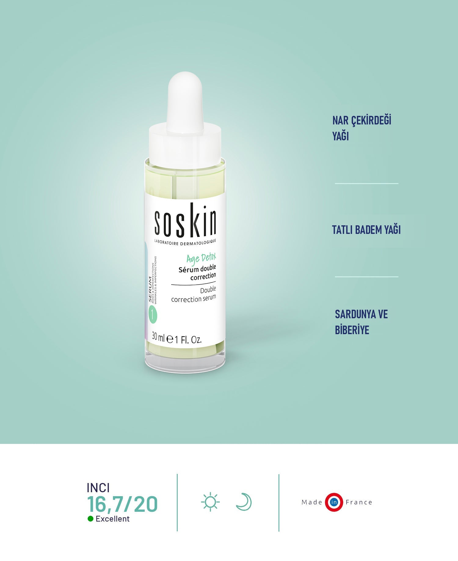 SOSKIN Age Detox Çift Etkili Serum 30 ml ürün özellikleri