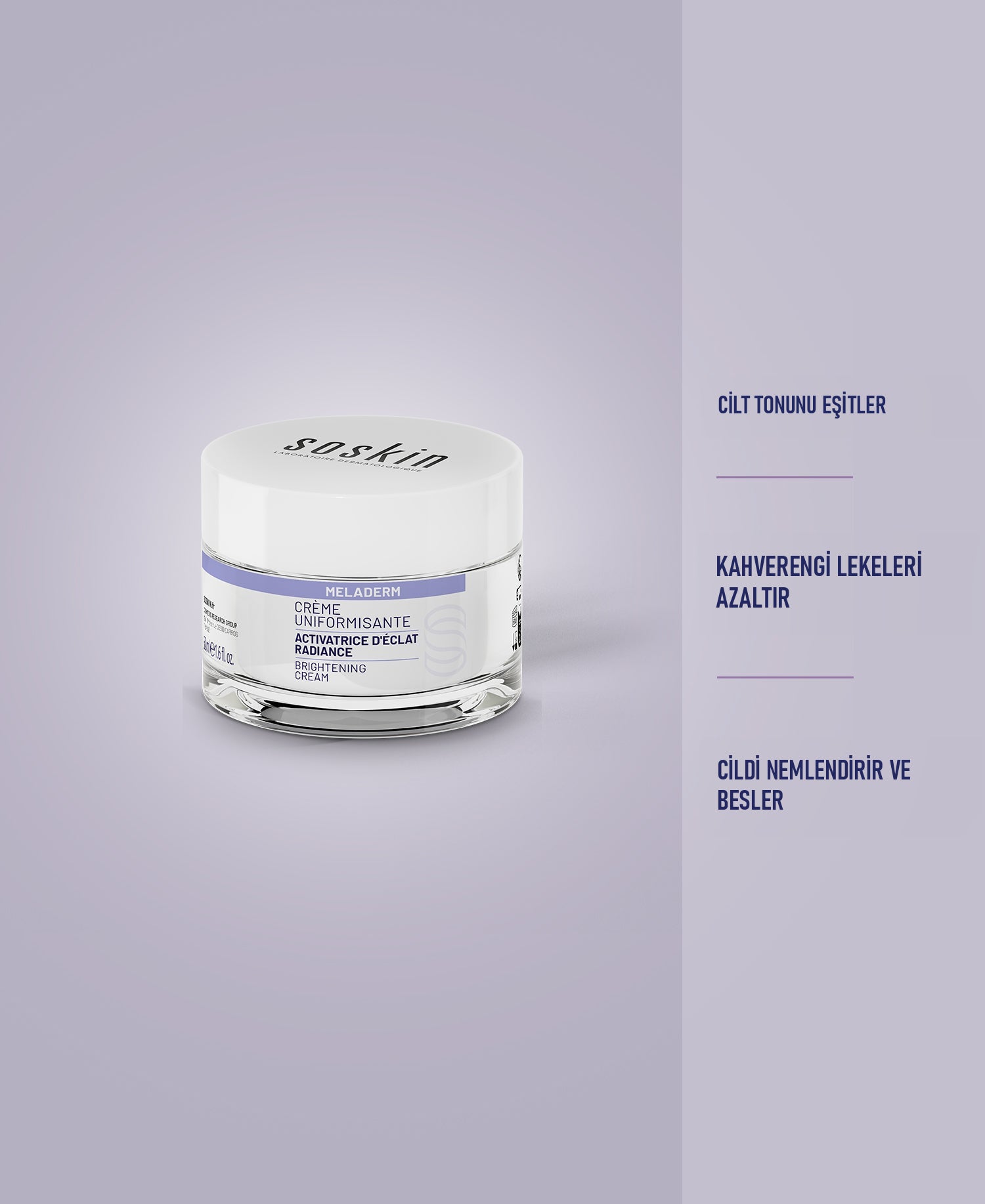 SOSKIN Meladerm Leke Karşıtı Arındırıcı Krem 50 ml ürün özellikleri