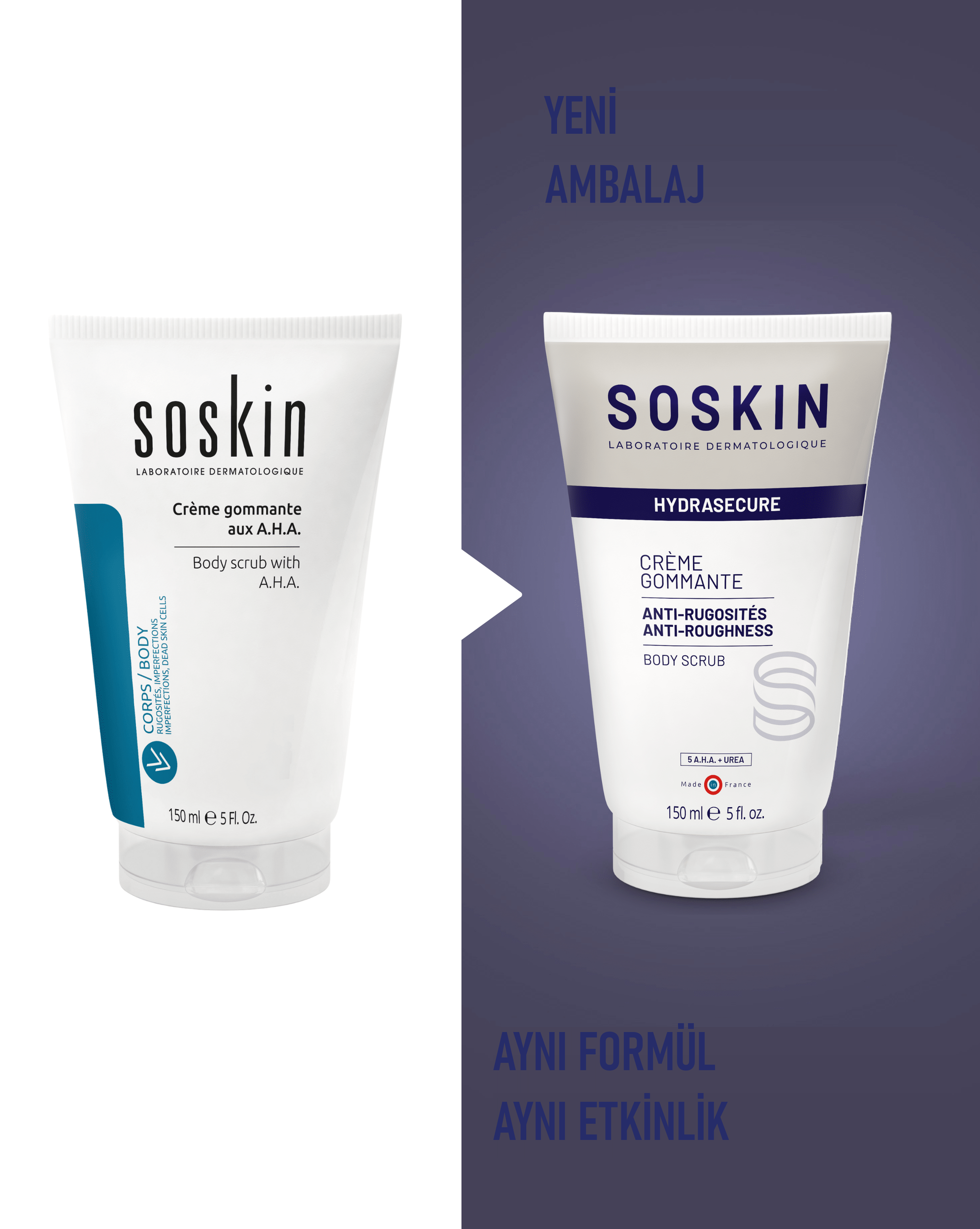 SOSKIN AHA Soyucu Etkili Vücut Peelingi 150 ml