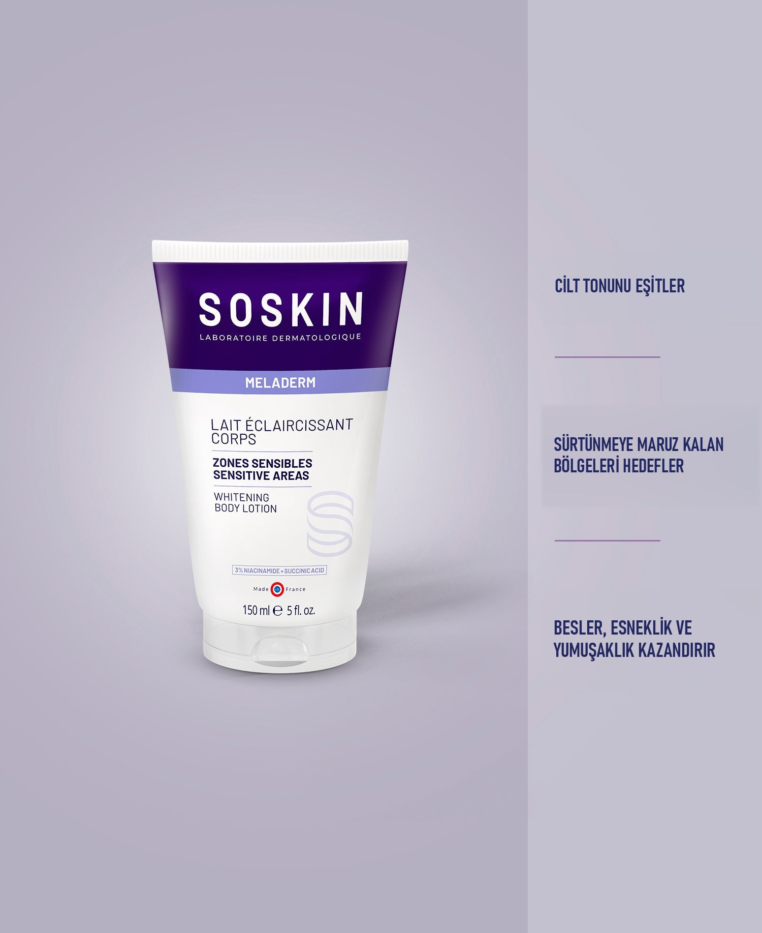 SOSKIN Beyazlatıcı Vücut ve Hassas Bölge Losyonu 150 ml ürün özellikleri