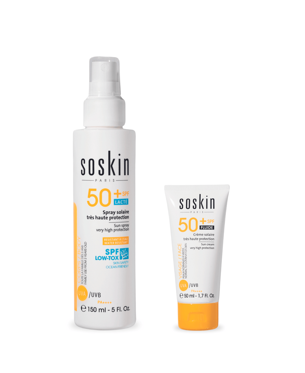 SOSKIN Yüz ve Vücut Güneş Koruması SPF50+ İkilisi