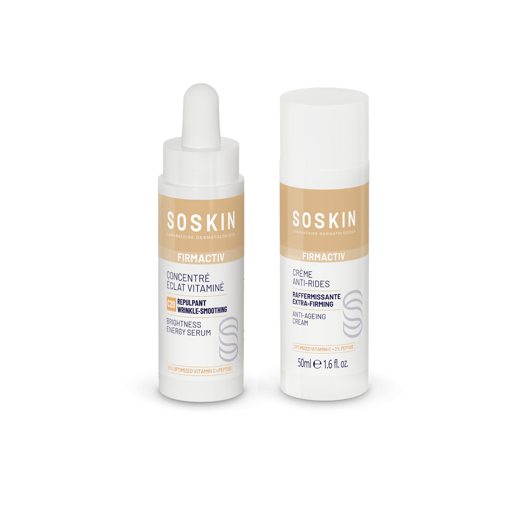SOSKIN C20 Parlaklık Serumu & Kırışıklık Karşıtı Krem İkilisi