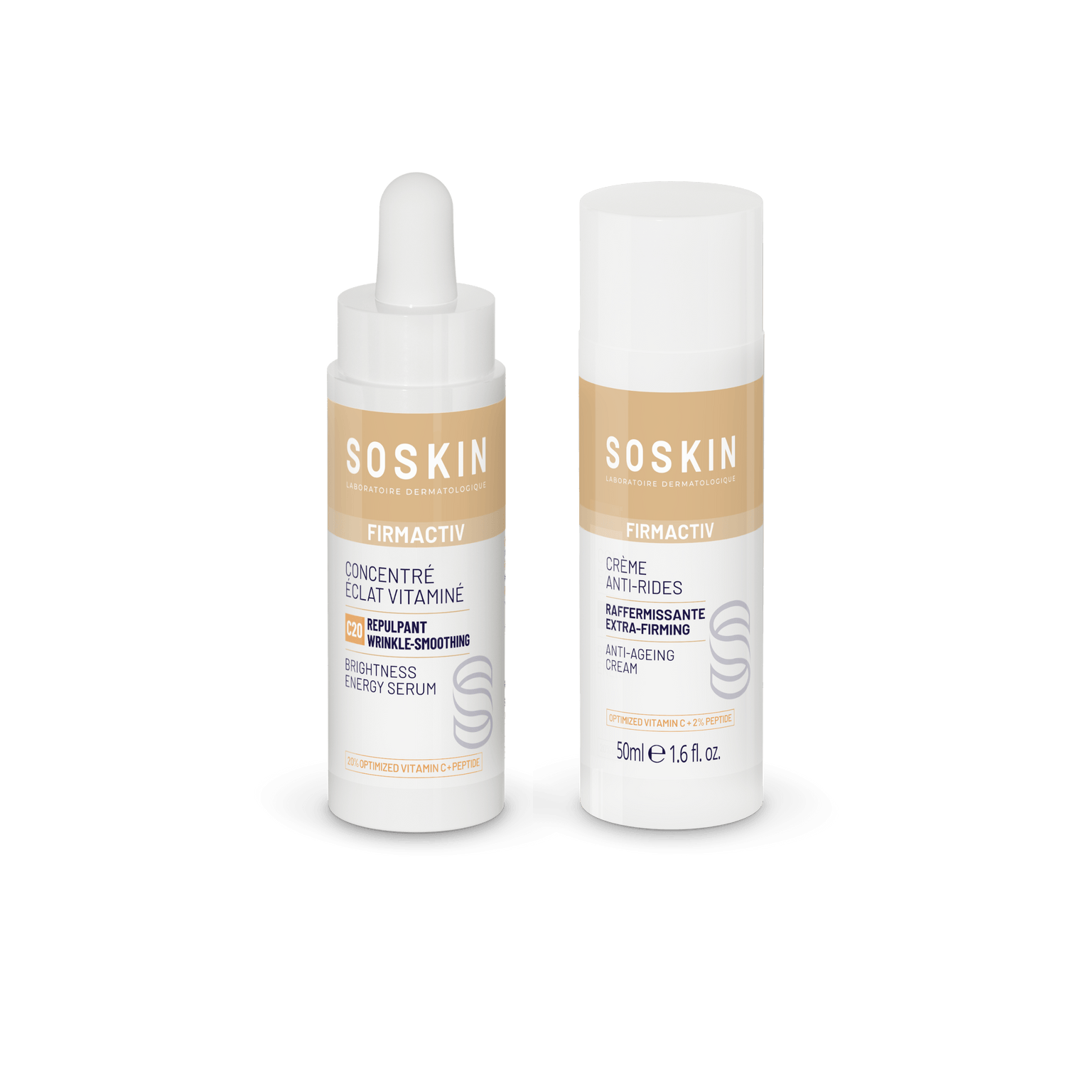 SOSKIN C20 Parlaklık Serumu & Kırışıklık Karşıtı Krem İkilisi